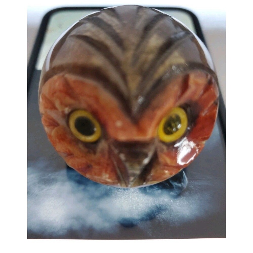 Barred Owl Alabaster Salem MA Gift Shop Halloween Decor Gift Marble Bird